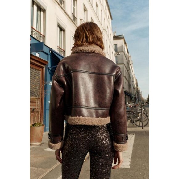 ZARA SHORT DOUBLE-FACED JACKET - Picture 4 of 9